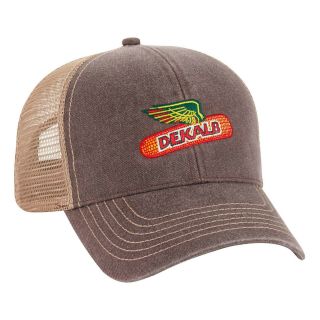 Dekalb Seed Faded Brown Tan Mesh Back Trademark Logo Cap Hat Ds28
