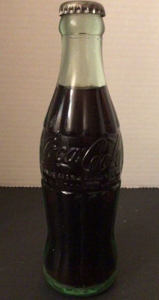 Vintage Coca Cola Hobbleskirt Contour Shape Full 6oz Green Bottle Nashville Tenn 2