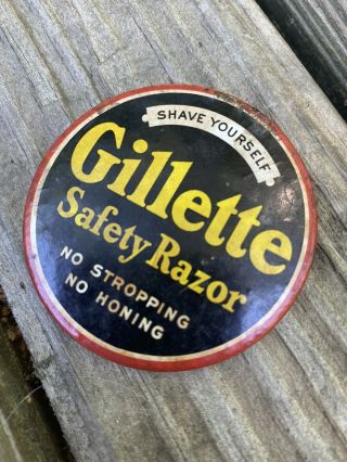 Rare Vintage / Antique Gillette Safety Razor Advertising Mirror