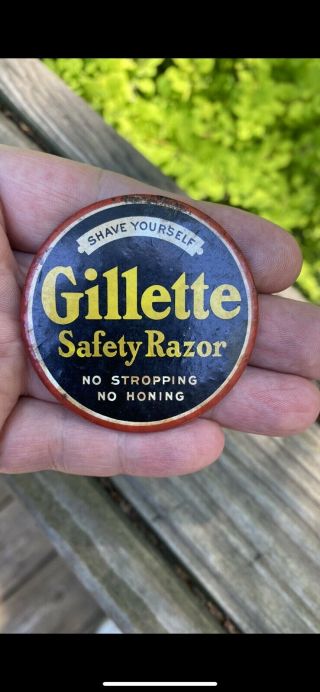 RARE Vintage / Antique Gillette Safety Razor Advertising Mirror 3