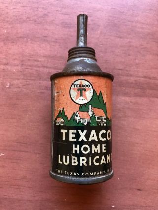 Vintage Texaco Home Lubricant Handy Oiler Tin Can 3 Oz