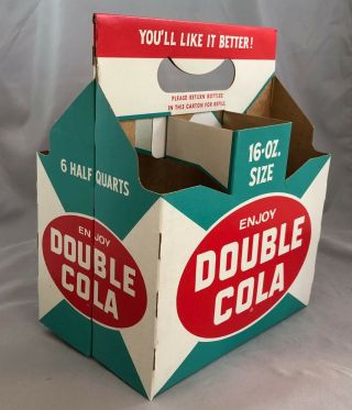 Double Cola Soda Bottle 6 Pack Carton Carrier Vintage Advertising
