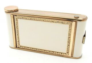 Vintage Enamel Compact Vanity Case Ivory Colour - Uk Dealer