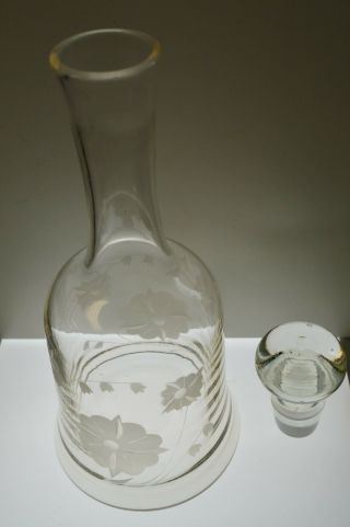Vintage Glass Wine/liquor Decanter With Flower Design