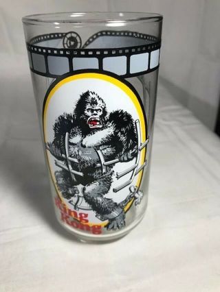 Vintage 1977 Coca Cola King Kong Clear Drinking Glass