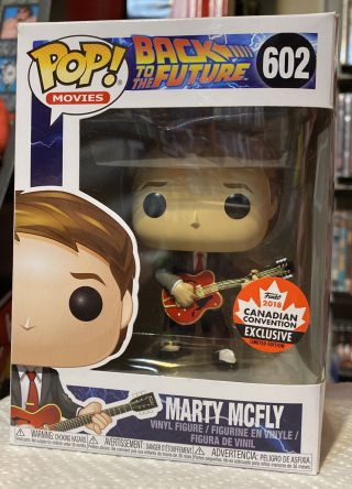 Funko Pop Marty Mcfly With Guitar Rare 2018 Canadian Convention Exclusive