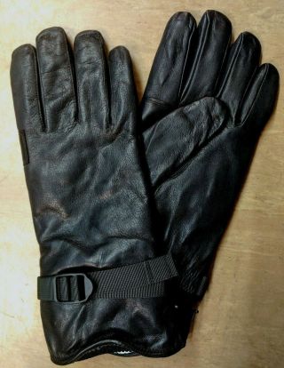 British Army Black Lined Leather Mk2 Combat Tactical Gloves Size 11 Uk