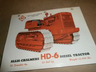 Vintage Advertising Brochure Specifications Paper Allis Chalmers Hd - 6 Shaull