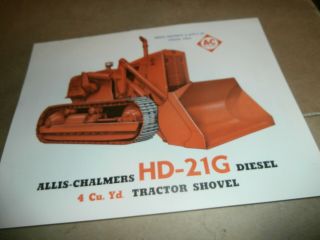 Vintage Advertising Brochure Specifications Paper Allis Chalmers Hd - 21g Shaull