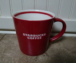 Starbucks Red White Coffee Mug Cup Large 16 Oz Bone China