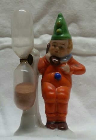 Occupied Japan Egg Timer With Clown 3.  6 " Tall.  For Age