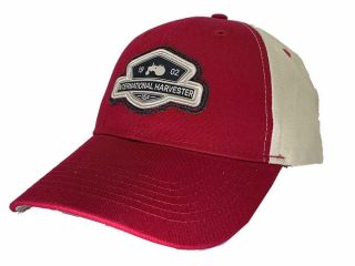 International Harvester Dark Red & Off White Twill Logo Hat Cap Ih2336