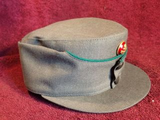 Green Rim Vintage Finland Finnish Army Officer Military Hat Cap & Cockade