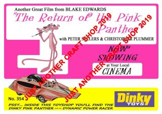 Dinky Toys 354 The Pink Panther Poster Advert Sign Leaflet Very