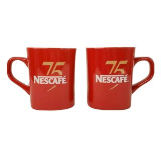Nescafe Coffee Red Mug Cup 75 Year Anniversary Promotional Coffee Cups