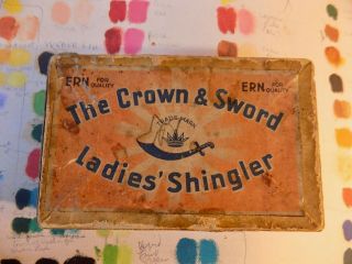 The Crown And Sword Ladies Box Ern Germany Antique No 13853 Hair Cut Tool Rare