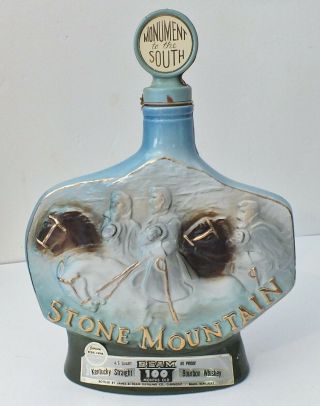 Jim Beam Decanter Stone Mountain Ga Monument Of The South 1974 -