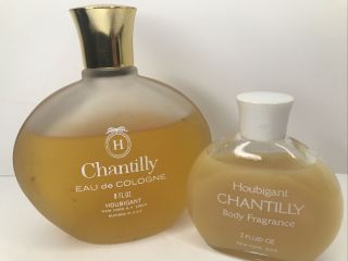 Vintage Houbigant Chantilly Body Fragrance 2 Oz,  Eau De Cologne 8 Oz Bundle Usa