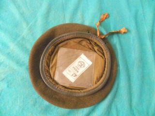 Idf Zahal Authentic Beret Green 1980 Rare - W/ Israeli Army Label Made In Israel
