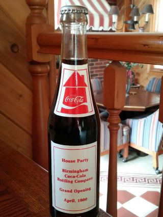 10 Oz Coca Cola Commemorative Acl Soda Bottle - 1980 Birmingham House Party