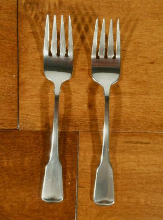 2 Oneida Cube American Colonial Satin Stainless Steel Salad Forks C