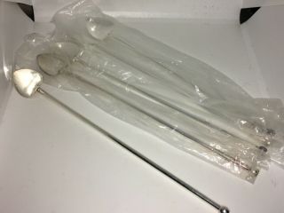 5 Vintage Julep Straws Stirrers Silver Plate Heart Shape Made Italy 1950’s?