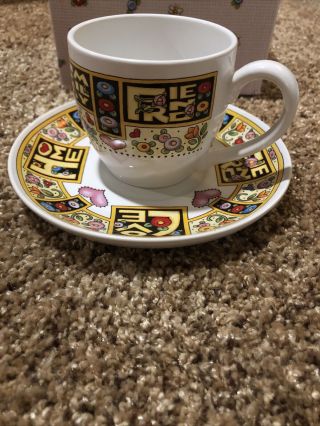Mary Engelbreit Tea Cup &saucer Time For Tea “love,  Home,  Family,  Friends”