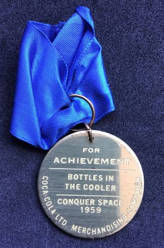 1959 Coca Cola Bottles In The Cooler Award Medal Ribbon Canada Merch Camp
