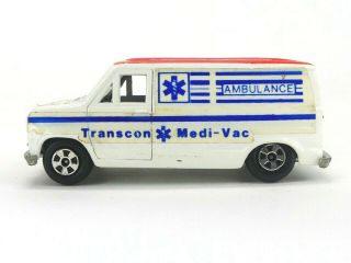 1981 Vintage Ertl Cannonball Run Ford Van Ambulance Transcon Medi - Vac