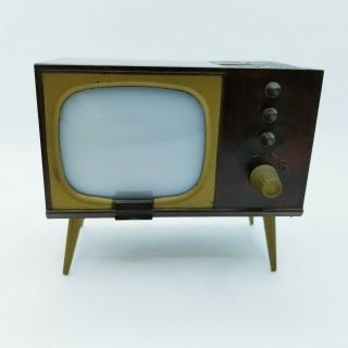 Vintage Salt & Pepper Shakers Television Tiny Tv Plastic Mid - Century Modern