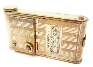 Vintage Gold Colour Musical Compact Vanity Case - Uk Dealer