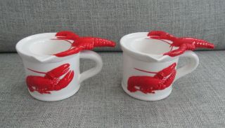 Vintage Lobster Ceramic 2 - Piece Melted Butter Warmer Cups -