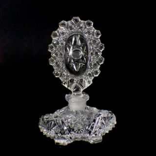 Vintage Irice Pressed Clear Glass Perfume Bottle Imperial Glass Co.  1940 
