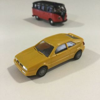 Vintage Wiking Herpa Ho Yellow Volkswagen Vw Corrado 1:87 Scale Germany