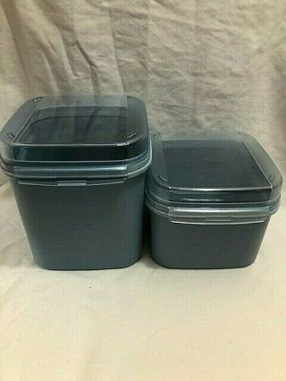 Tupperware Modular Mates Square Hinged Lid Canister 3 - 17 Cups & 2 - 11 Cups