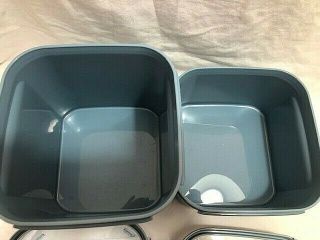 Tupperware Modular Mates Square Hinged Lid Canister 3 - 17 cups & 2 - 11 cups 3