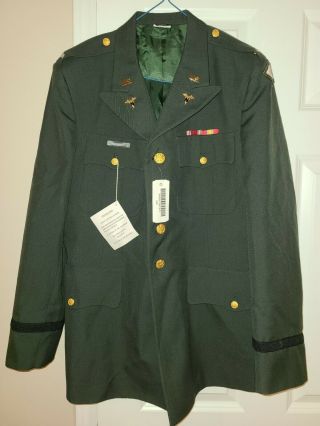 Us Army Jacket With Patches Ribbons Nursing Pins 42r Military Surplus