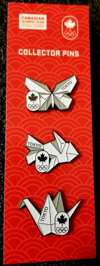 2020 Tokyo Olympic Team Canada Origami Noc Coc Pin Set - Ltd.  Ed - 1 Of 100