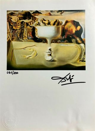 Salvador Dali - Apparition of Face and Fruit,  Hand Signed Print with 2