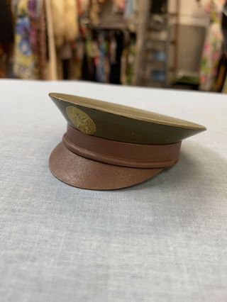 Vintage Rare 1940s Wwii U.  S.  Army Military Army Hat Cap Makeup Powder Compact