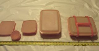 2 - Vintage Usa Tupperware 1254 Paprika - Lunch Box / Keeper - Containers - Tw39