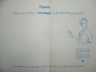 RARE DOCUMENT AIR FRANCE 1951 HOTEL ROYAL MONCEAU FRONTENAC CALIFORNIA CARLTON 3