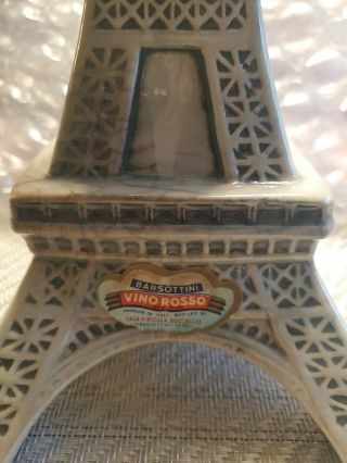 Vintage Barsotini Vino Rosso Ceramic Eiffel Tower Decanter 2