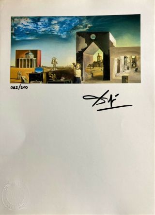 Salvador Dali - Suburbs of Paranoiac,  Hand Signed Print with 2