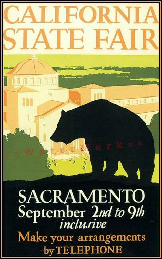 Sacramento California State Fair 1930 Vintage Poster Print Retro Style Travel