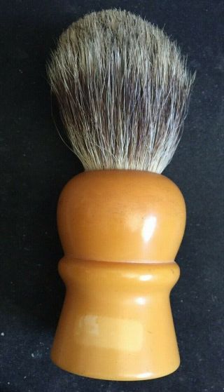 Vintage Butterscotch Bakelite Rooney Badger Shaving Brush