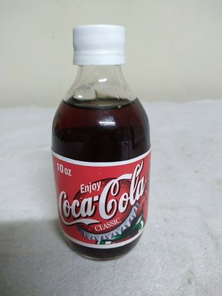 1999 Full Coca Cola Coke Glass Bottle 10 Oz Classic