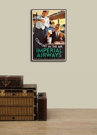 1930s Comfort In The Air - Imperial Airways Vintage Airline Travel Poster 24x36 3