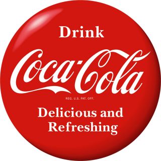 Drink Coca - Cola Red Disc Decal 24 X 24 Delicious 1930s Style