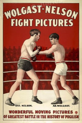 Boxing Pugilism Movie Poster 1916 " Fight Picture " - 24x36